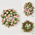 thumbnail image 3 of 16 inch Tulip Wreath Door Wreath, Artificial Flower Tulip Floral Twig Door Wreath Spring Autumn Wreath for Front Door Mother Day’s Wreath Thanksgiving Day New Year Wreath, 3 of 10