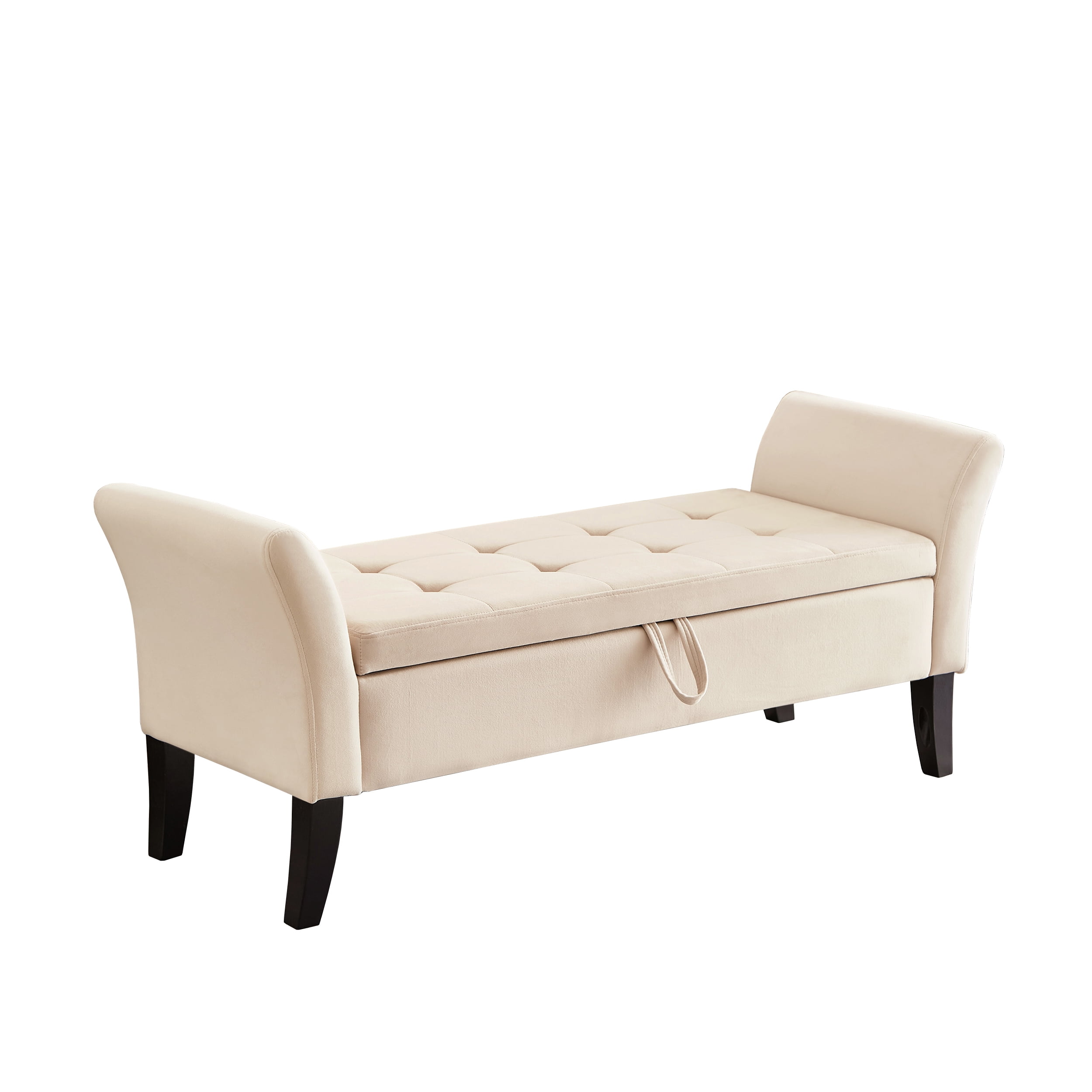 Miniyam 51.5" Tufted Storage Bench for Bedroom or Hallway, Beige