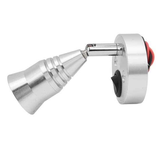 Luz De Lectura LED RV, Foco De Lectura Interior 12V 3W Carcasa Plateada Multifunción Ajustable Para Camiones Caravanas