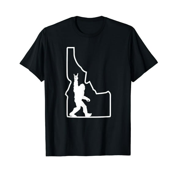 Bigfoot Rock and Roll Silhouette State of Idaho Sasquatch T-Shirt