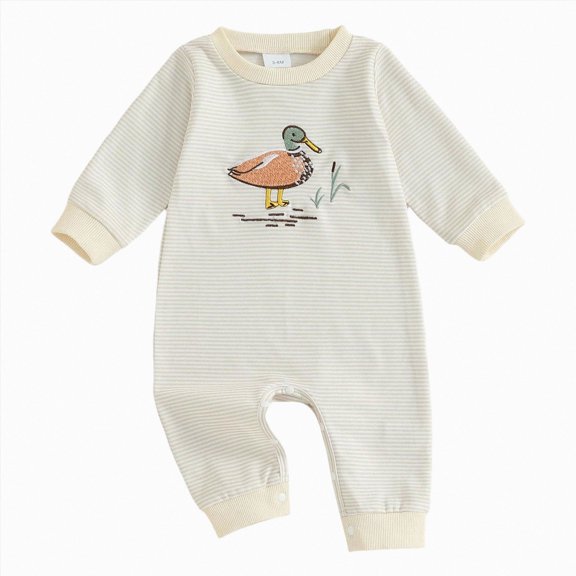 CAUYDY Preemie Boys Bodysuit Baby Clothes 3 6 9 Months 1T 2T Newborn Long Sleeve Romper Fall Winter Infant Boy Pajamas Toddler Sleepers White for Sizes 6-12 Months