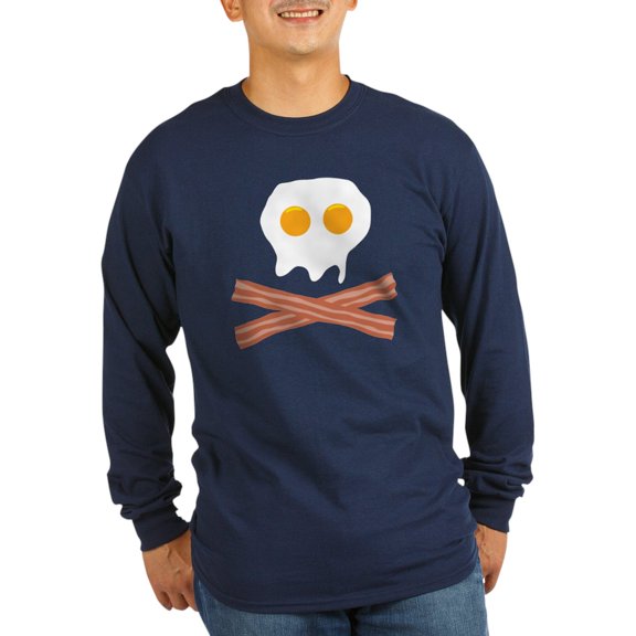 CafePress - Eggs Bacon Skull Long Sleeve Dark T Shirt - Long Sleeve Dark T-Shirt