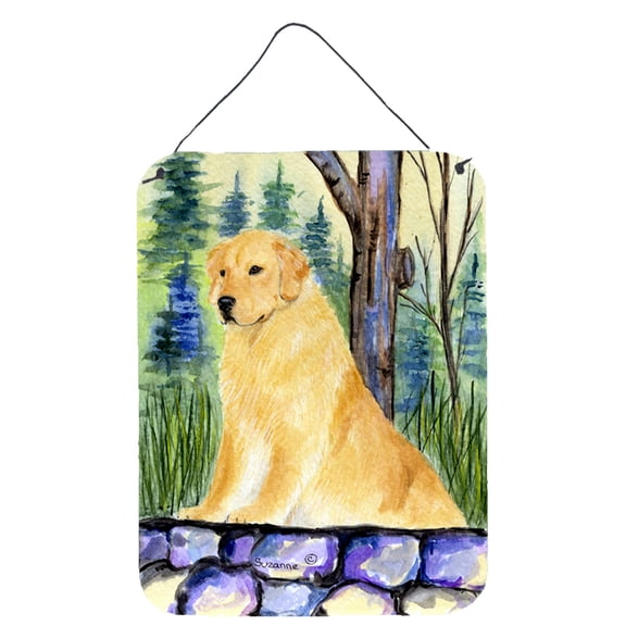 Carolines Treasures SS8111DS1216 Golden Retriever Aluminium Metal Wall or Door Hanging Prints, 16" x 12", Multicolor