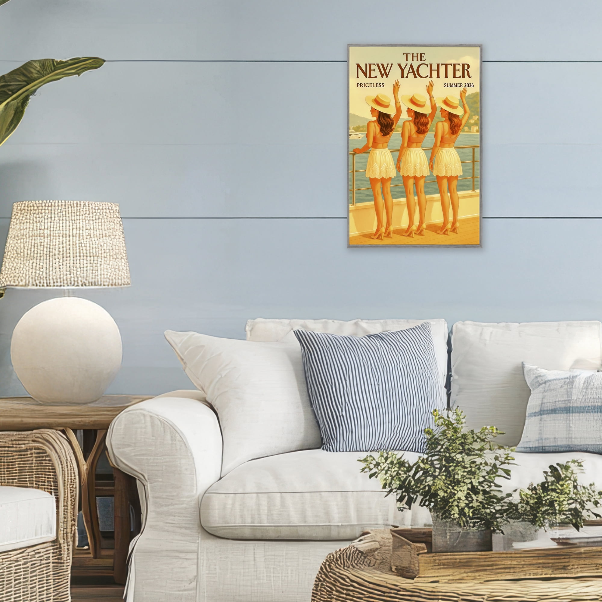 Stupell Industries Magazine Parody Fashion Trio Gray Framed Giclee Art, design by Grotto Studios