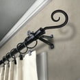 thumbnail image 2 of 13/16" Dia Adjustable 28-48 inch Curtain Rod with Julius Finials - Black,(4820-282), 2 of 3