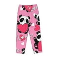 thumbnail image 4 of Bingfone Pajamas For Women,Panda Heart Valentine Pink Pajama Pants With Pockets-Medium, 4 of 9