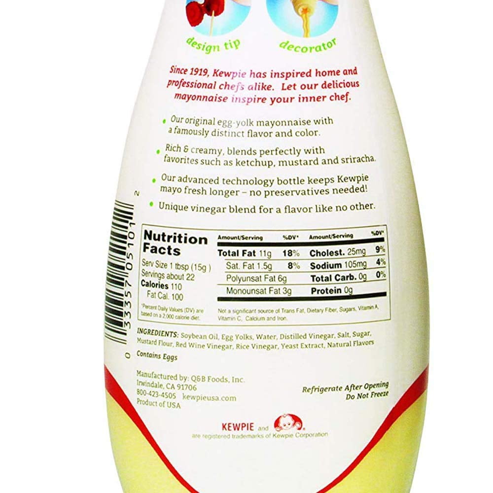 Kewpie Mayonnaise - Japanese Mayo Sandwich Spread Squeeze Bottle - 12 Ounces (Pack of 2) (1 PACK)
