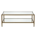 thumbnail image 3 of Evelyn&Zoe Hera 45" Wide Rectangular Coffee Table with Glass Shelf, Antique Brass, 3 of 8