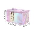 thumbnail image 3 of 1 Pc Bolsa de Maquillaje para Mujeres con Letra B en Forma de Cuadrado para Vacaciones y Actividades al Aire Libre Color Púrpura de PU, 3 of 3