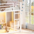 thumbnail image 5 of UHOMEPRO Twin over Twin Metal Bunk Bed with Storage Shelves and Drawers, LED Lights, Guardrails and Ladder, No Box Spring Needed for Boys Girls, White, 5 of 6