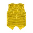 thumbnail image 4 of TSSOE Kids Girls Boys Glittery Sequined Vest Jacket Hip-Hop Street Dance Wear Stage Performance Gold&Yellow 130, 4 of 5