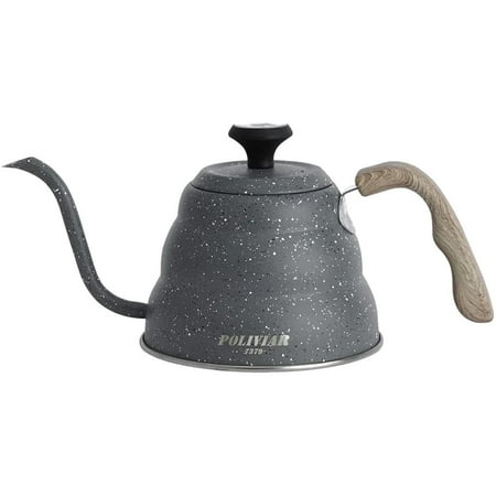 Poliviar 32oz Gooseneck Kettle with Built-in Thermometer, Stainless Steel