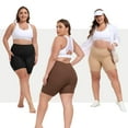 thumbnail image 5 of 3 Packs Women's Plus Size Slip Shorts XL-4XL High Waisted Smooth Breathable Slip Short Under Dresses, 5 of 6