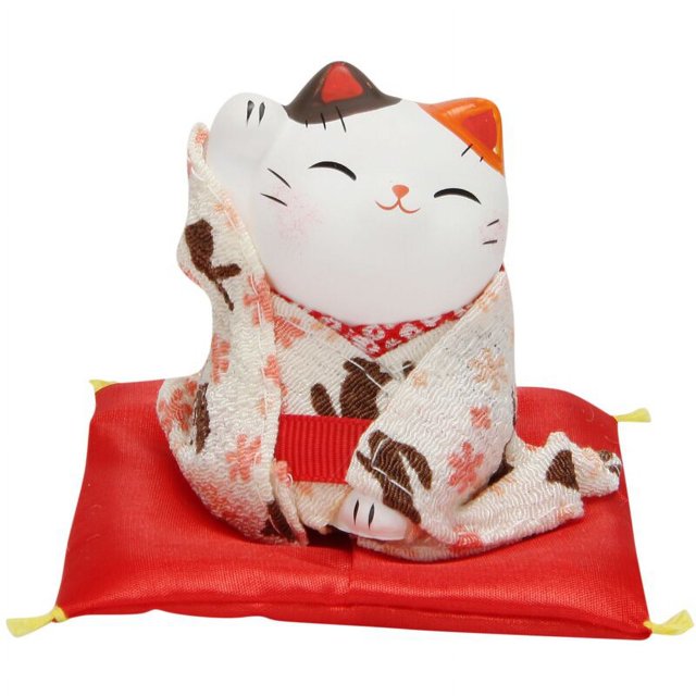 Kimono japonés Lindo Gato de la suerte Decoración de coche Abertura pequeña Regalo de boda de inauguración de la casa Decoración creativa D