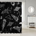 thumbnail image 6 of Spacecraft Shower Curtain Kids Boys Black White Starry Galaxy Universe Bathroom Curtain Cartoon UFO Rocket Waterproof Curtain Teens Bathtub Decor Alien Spaceship Bath Curtain,12 Hooks,72"Wx72"L, 6 of 6