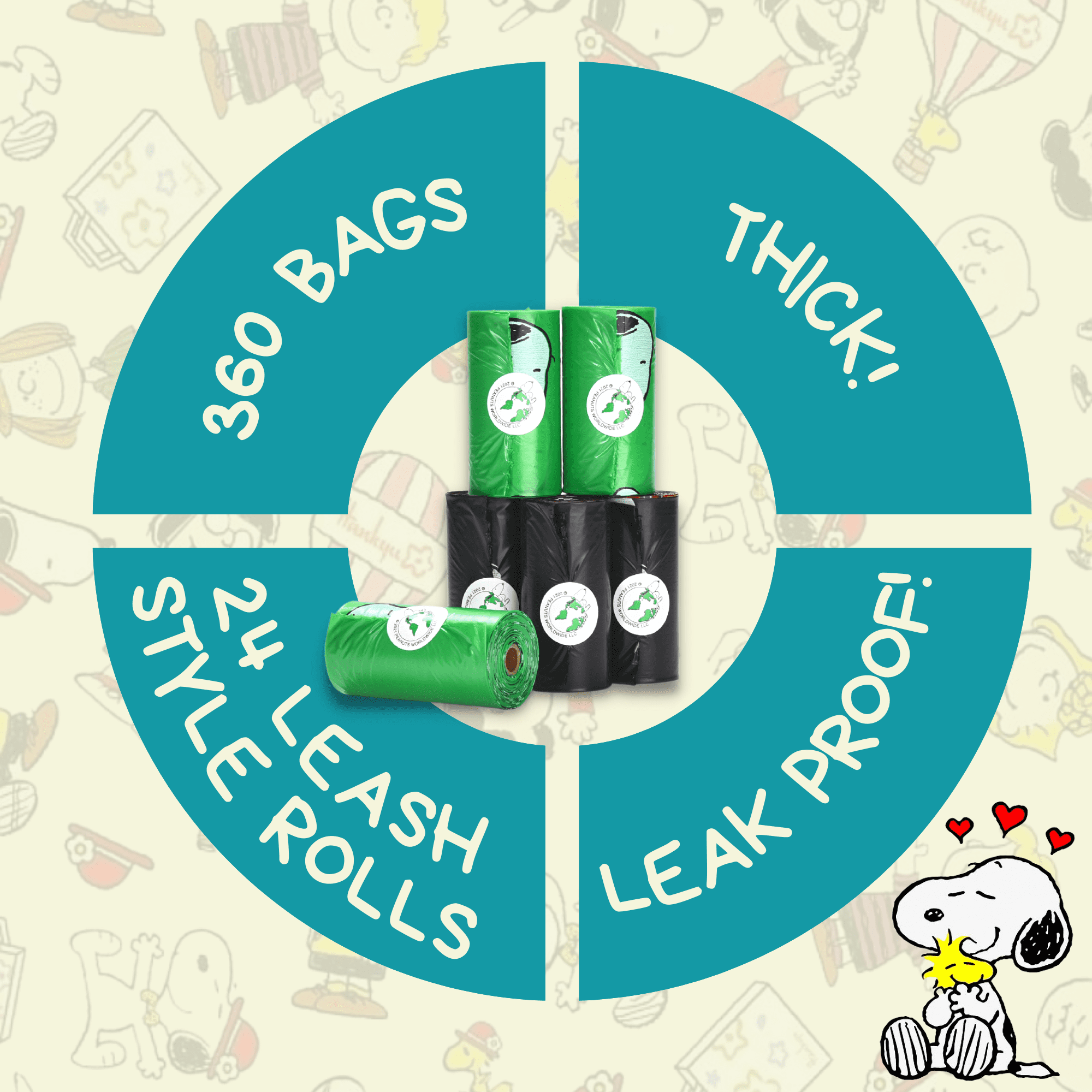 USDA Biobased Peanuts Leash Rolls (360 CT)