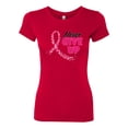 thumbnail image 2 of Wild Bobby, Never Give Up Fight Cancer, Breast Cancer Awareness, Women Slim Fit Junior Tee, Red, XX-Large, 2 of 4