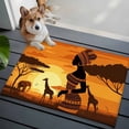 thumbnail image 4 of Rectangle Area Rug 2x3ft,African Black Women Washable Carpet Non-Slip Runner Accent Rugs Indoor Floor Mat for Bedroom Living Room Decor,Dusk Forest Animal Giraffe Elephant, 4 of 9