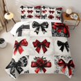 thumbnail image 2 of Manfei Girls Red Ribbon Bowtie Bed Spread Queen,Gothic Romantic Roses Queen Coverlet Set for Teens, 2 of 7