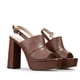 thumbnail image 4 of Tacones para Dama Tipo Sandalias Zapatillas Elegantes Davenia de Piel Café, 4 of 5