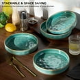 thumbnail image 5 of Vesteel Pasta Bowls Set of 4, 30oz Stoneware Salad Bowl, Large Dinner Bowls for Eating Serving Soup Noodle Pasta, Microwave & Dishwasher Safe, Jade Green, 5 of 8
