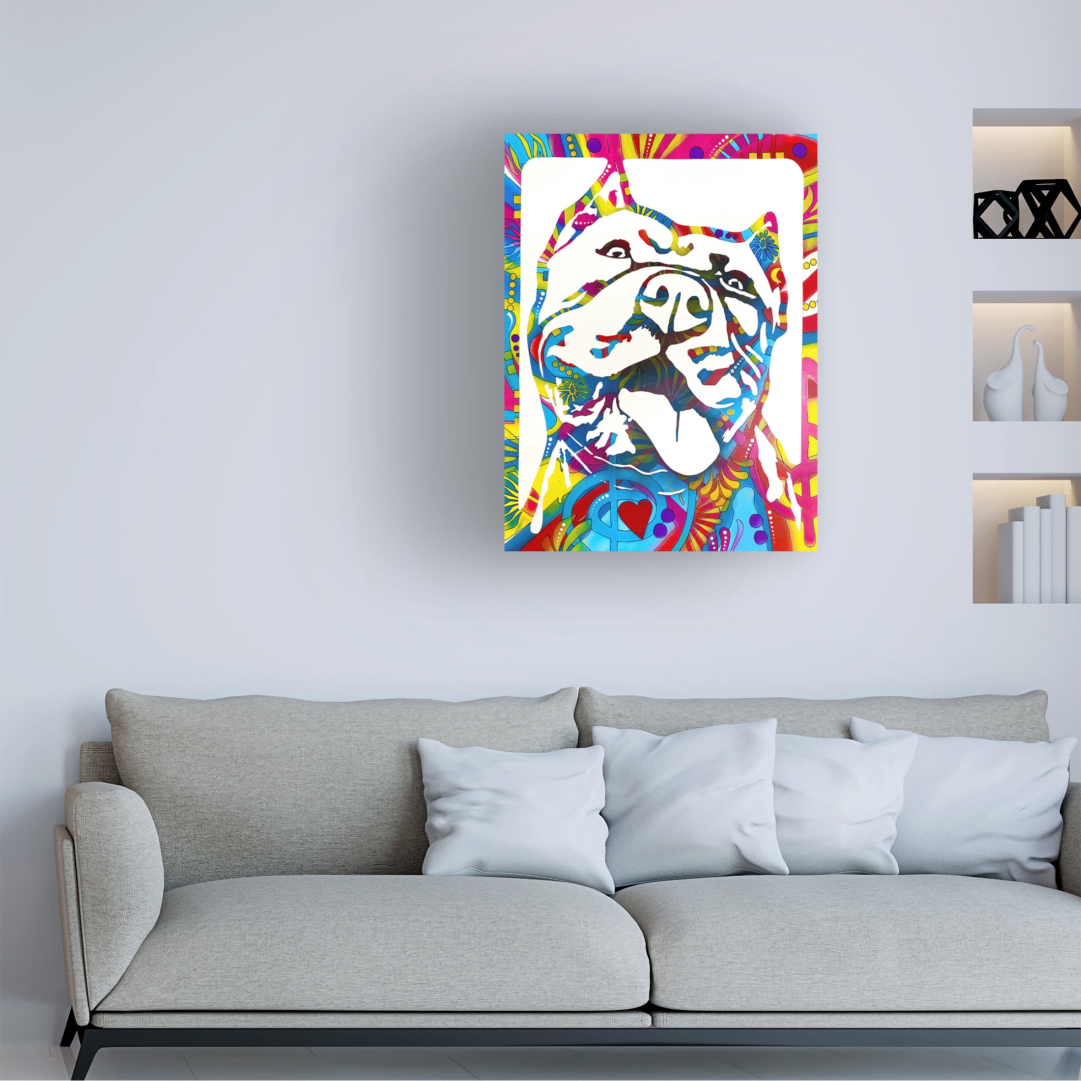 Canvas Wall Art - Dean Russo 'Love Pittie' Wall Art for Living Room, Bedroom, or Office Décor by Trademark Fine Art - 35 x 47 Inches