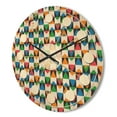 thumbnail image 3 of Designart 'Ornamental Retro Design II' Mid-Century Modern Wood Wall Clock, 3 of 5