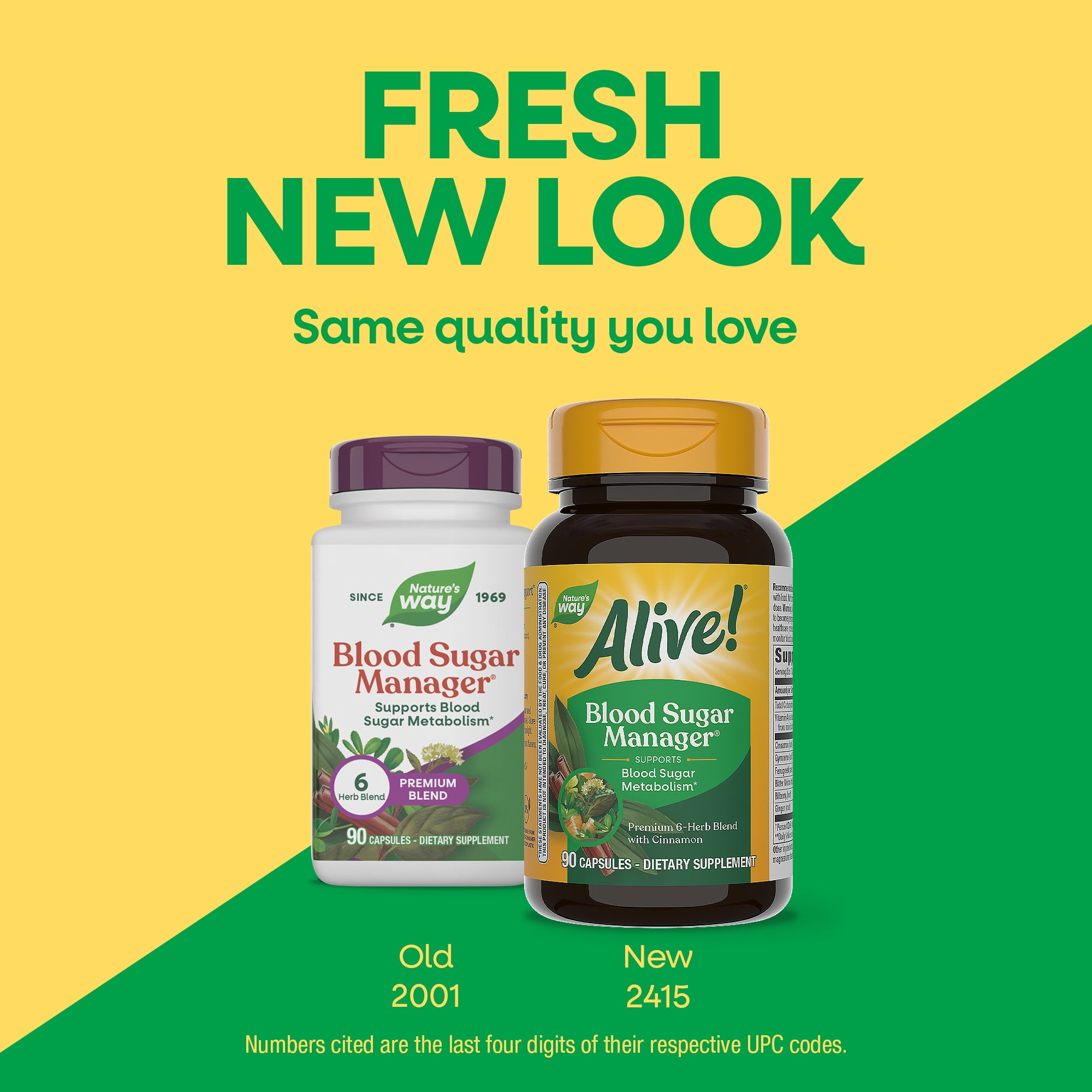 Alive! Blood Sugar Manager Capsules, 6 Herb Blend, with Cinnamon, Unisex, 90 Count