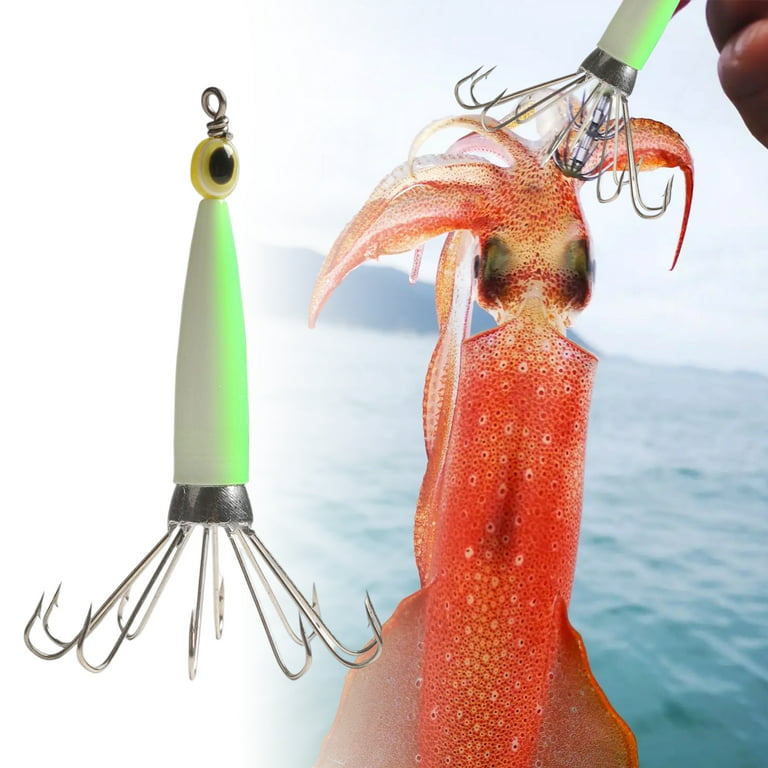 conditiclusy Squid Jig Hook 8/10 Needles with Eye Sharp Bright