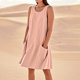 thumbnail image 3 of WILLBEST Vestidos Casuales Para Mujer Verano Vestido De Lino Para Mujer Vestido De Playa Informal Hasta La Rodilla Vestido Sin Mangas Vestido Casual Estampado De Verano Con Bolsillos, 3 of 3