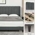 thumbnail image 6 of Queen Bed Frame with Headboard, Upholstered Bed Frame Queen Size with Tufted Headboard and Wingback, Strong Wood Slat Support, No Box Spring Needed, 6 of 9
