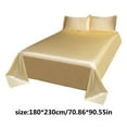thumbnail image 3 of Btomtd 3Piece Ice Silk Bed Sheets Set in Solid Color Cool and Machine Washable Includes Friendly Silk Bed Sheet with 2 Pillowcases Queen King Comforter Set, 70.86'x90.55', Yellow-M, 3 of 8