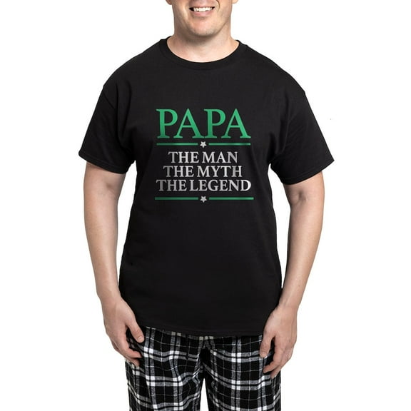 CafePress - The Man Myth Legend Papa Men's Dark Pajamas - Men's Dark Loose Fit Cotton Pajama Set