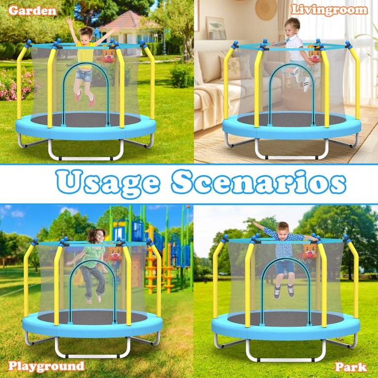 GAGIMARJOS Kids Trampoline With Safety Enclosure - 55 Inch Diameter, 48 Inch Height, Indoor/Outdoor Use 8 thumbnail image