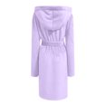 thumbnail image 4 of AOOCHASLIY Bath Robes for Women Clothes Winter Plush Robes Ladies Lengthened Shawl Bathrobe Long Sleeve Robe Hooded Coat, 4 of 4