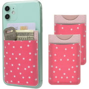 Phone Wallet, SHANSHUI Phone Pocket Elastic Credit Card Holder Stick on Wallet with Double Slots for All Most Every