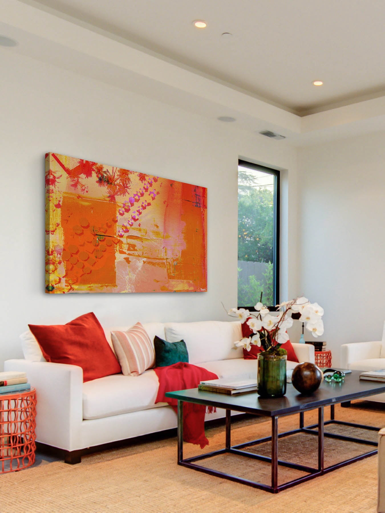"Orange Glow" Painting Print on Wrapped Canvas