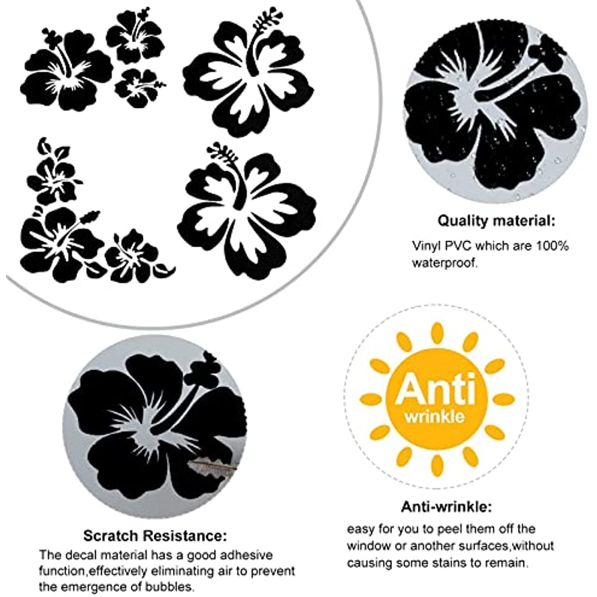 Buy Hibiscus Flower Hood Vinyl Decals for Women, Vinyl Stickers by  Artstudio54 Online in India 