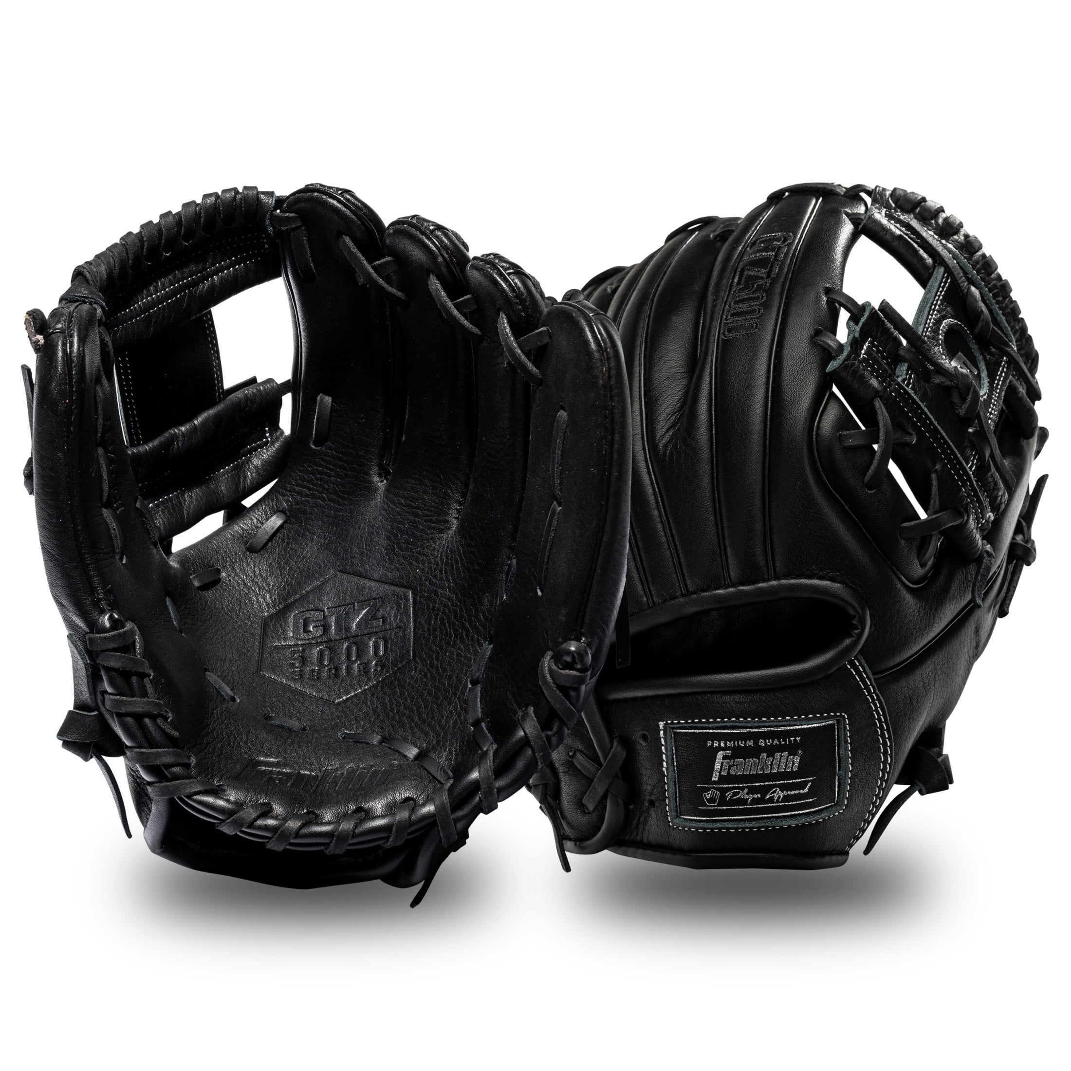 Franklin Sports CTZ5000 Cowhide Leather Baseball Infield Glove, 11.5 in, Black, Right Hand Throw