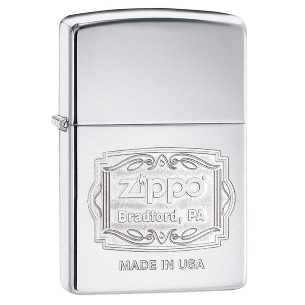 Cards Plus 29521 250 Zippo Bradford PA High Polish Chrome Pocket Lighter
