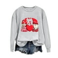 thumbnail image 6 of ibuvkizy Sweatshirt for Women Valentine's Day Round Neck Lover's Love Print Sweatshirt Long Sleeved Pullover Top/shirt Gray,XS, 6 of 7