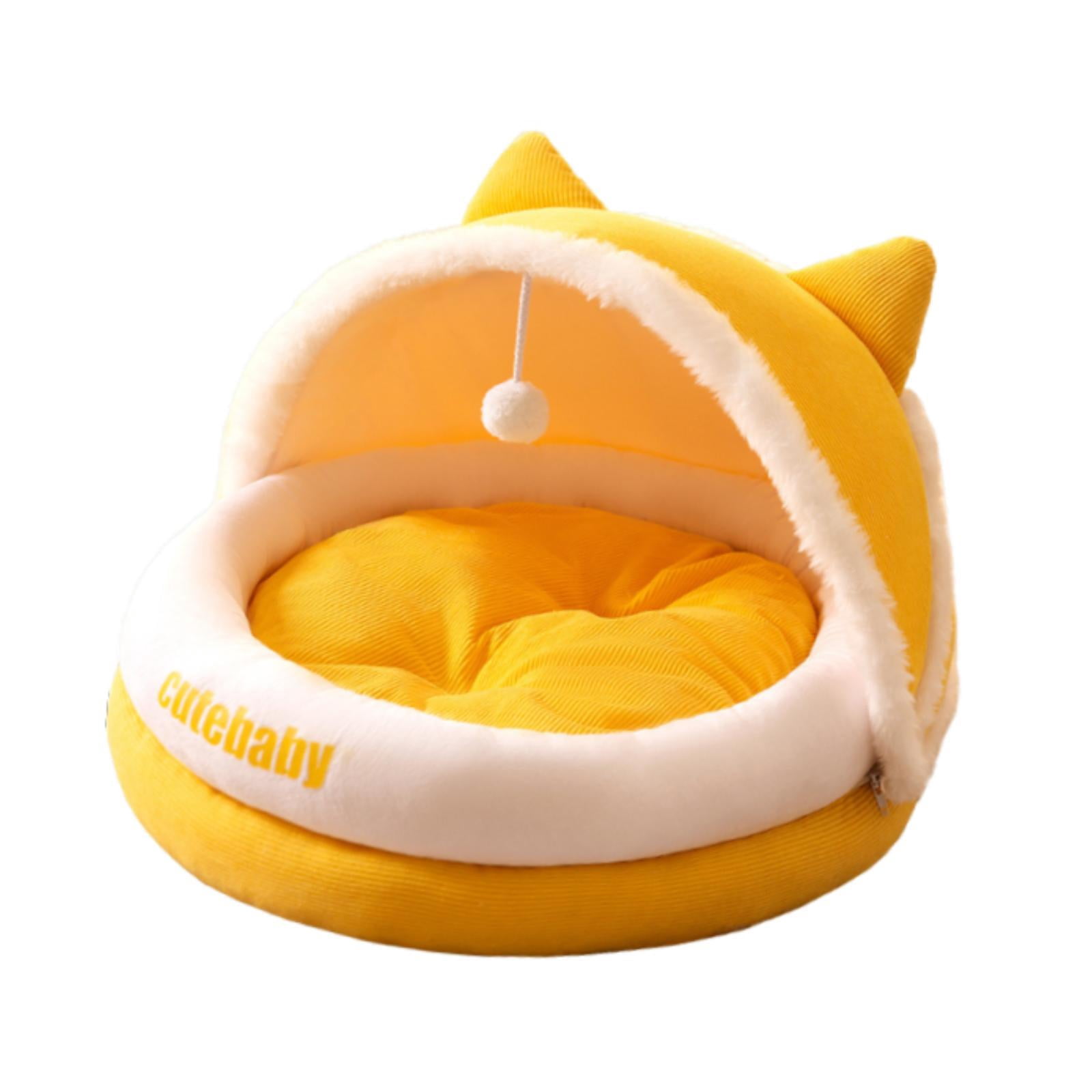 Fzaqwen Cat Bed for Indoor Cats Cat Furniture Cat Cradle Small Dog Cave Sleeping Nonslip Yellow M