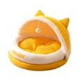 thumbnail image 3 of ziyahi Nid Semi-Fermé pour Chat Lit de Chenil Intérieur Grotte Chaton Chiot Jaune m, 3 of 6