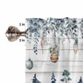 thumbnail image 5 of Blue Snowman Christmas Kitchen Curtains and Valances Set, Eucalyptus Xmas Tree Balls Vintage Rod Pocket Window Valance Window Curtain Panels for Living Room Bedroom Laundry, 27.5x24in, 3 Pieces, 5 of 7