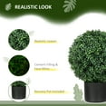 thumbnail image 4 of HOMCOM 20.5" Artificial Boxwood Topiary Trees, Set of 2 Potted Indoor Fake Plants for Home Office & Living Room Decor, 4 of 9
