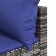 thumbnail image 5 of vidaXL Garden Corner Sofas with Cushions 2 pcs Grey Poly Rattan, 5 of 5