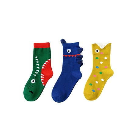 

Fanvereka Children Shark Printed Stockings Cartoon Pattern Cotton Socks for Boys Girls 3 Pcs Set