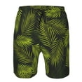 thumbnail image 4 of Kll Tropical Palm Leaves Fern Leaf Men'S Casual Summer Beach Shorts Hawaiian Shorts With Pockets-Medium, 4 of 9