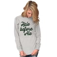 thumbnail image 4 of Kale Before Ale Beer Drinking Healthy Plus Size Long Sleeve Graphic Tee Shirt Brisco Brands 3X, 4 of 5
