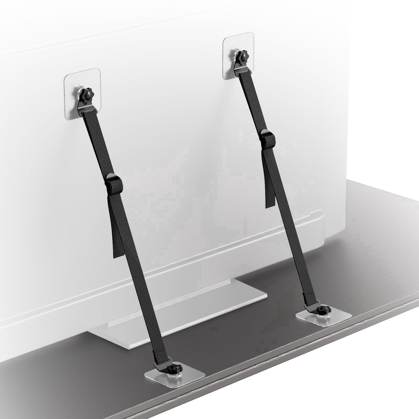 Joythink No-Drill Adhesive Anti-Tip Straps for Furniture and TV Safety, Black